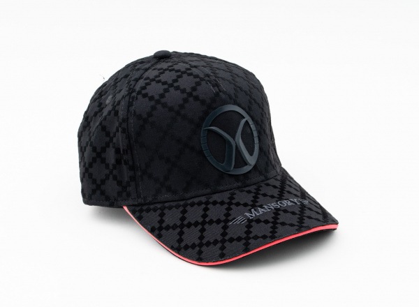 Baseballcap full flock Black / Red